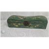 Image 1 : Vintage Painted Wooden Koi Fish Motif Trinket Box w/ Metal Clasp & Removable Tray 20" Long