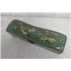 Image 2 : Vintage Painted Wooden Koi Fish Motif Trinket Box w/ Metal Clasp & Removable Tray 20" Long