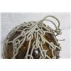Image 2 : Large Vintage Glass Japanese Fishing Float w/ Rope Net 14" Diameter
