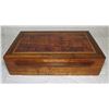 Image 1 : Koa Wood Box w/ Attached Lid & Fabric Lining 15" x 9" x 5" High