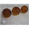 Image 1 : Qty 3 Decorative Brown Glass Balls Approx. 5" Dia.