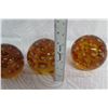 Image 8 : Qty 3 Decorative Brown Glass Balls Approx. 5" Dia.