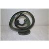 Image 8 : Large Dark Green Carved Solid Natural Stone (Granite?) Accent Decor, 19" W, 10" Base, 18" H