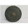 Image 2 : Very Large Metal Gong w/ Maker's Mark & Hanging Rope 26" Dia.