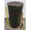 Image 1 : Vintage Bongo Drum w/ Rope Netting & Shoulder Strap 19" Diameter x 39" Tall