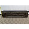 Image 2 : Long Wooden Sideboard Buffet Cabinet w/ 10 Engraved Drawers 79" x 16" x 23" Ht