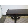Image 8 : Dark Carved Wooden Entry Console Table 82" x 12" x 32" Ht