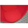 Image 9 : White Ball Pod Chair on Pedestal Base w/ Red Upholstery, Approx. 39" Dia, 51" High