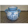 Image 2 : Very Large Ceramic 'Fonte Buona' White Blue Vessel w/ Handles14" Dia (Top), 26" High
