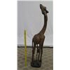Image 1 : Tall Carved Wooden Giraffe w/ Baby, 56" High