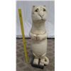 Image 1 : Tall Carved Painted Wood Cat Figure, Approx. 56" Tall