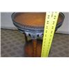 Image 13 : Round Wood 3-Tier Stand w/ Metal Ornamentation 14" Dia., 37" High