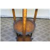 Image 5 : Round Wood 3-Tier Stand w/ Metal Ornamentation 14" Dia., 37" High