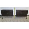 Image 1 : Pair of Double-Drawer Side Tables 36" x 16" x 28.5" Ht
