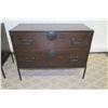 Image 3 : Pair of Double-Drawer Side Tables 36" x 16" x 28.5" Ht
