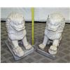 Image 1 : Qty 2 Guardian Foo Dog Statues 20" x 14" x 27" Tall