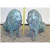 Image 1 : Pair of Lions, Metal Cast w/ Patina, Approx. 32" Tall