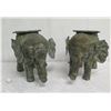 Image 1 : Qty 2 Saddled Elephant Plant Stands, Cast Metal 22"L x 16"H
