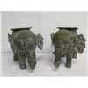 Image 2 : Qty 2 Saddled Elephant Plant Stands, Cast Metal 22"L x 16"H