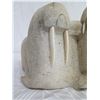 Image 15 : Porous Natural Stone Carved Walrus 8"H (synthetic tusk was repaired)