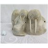 Image 1 : Porous Natural Stone Carved Walrus 8"H (synthetic tusk was repaired)