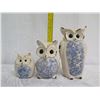 Image 15 : Qty 3 Ceramic Owl Figurines 'IMAX The Knight Family' (5", 7", 10" Tall)