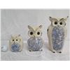 Image 1 : Qty 3 Ceramic Owl Figurines 'IMAX The Knight Family' (5", 7", 10" Tall)