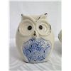 Image 3 : Qty 3 Ceramic Owl Figurines 'IMAX The Knight Family' (5", 7", 10" Tall)