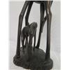 Image 10 : Tall Carved Dark Solid Wood Giraffe & Baby Calf Marked 'IX15'  20" High