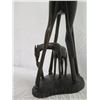 Image 11 : Tall Carved Dark Solid Wood Giraffe & Baby Calf Marked 'IX15'  20" High