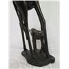 Image 12 : Tall Carved Dark Solid Wood Giraffe & Baby Calf Marked 'IX15'  20" High