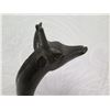 Image 7 : Tall Carved Dark Solid Wood Giraffe & Baby Calf Marked 'IX15'  20" High