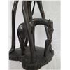 Image 9 : Tall Carved Dark Solid Wood Giraffe & Baby Calf Marked 'IX15'  20" High