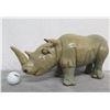 Image 1 : Glazed Clay/Ceramic Rhinoceros 6.5" High