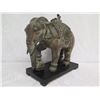 Image 1 : Saddled Elephant on Platform, 18" H, Resin or Composite Material (small piece broke off back piece)