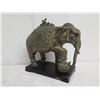 Image 6 : Saddled Elephant on Platform, 18" H, Resin or Composite Material (small piece broke off back piece)