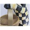 Image 10 : MacKenzie-Childs Tall Checkered Rabbit w/ Basket 16" Tall