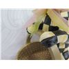Image 11 : MacKenzie-Childs Tall Checkered Rabbit w/ Basket 16" Tall