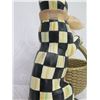 Image 15 : MacKenzie-Childs Tall Checkered Rabbit w/ Basket 16" Tall