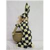 Image 4 : MacKenzie-Childs Tall Checkered Rabbit w/ Basket 16" Tall