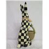 Image 5 : MacKenzie-Childs Tall Checkered Rabbit w/ Basket 16" Tall