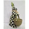 Image 6 : MacKenzie-Childs Tall Checkered Rabbit w/ Basket 16" Tall