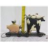 Image 32 : Qty 2 Williraye Studio Wheeled Carts w/ Pig & Cow WW1422/WW1423  8" High