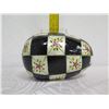 Image 11 : Glazed Checkered Egg Trinket Box w/ Removable Lid 5"H