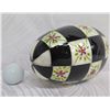 Image 1 : Glazed Checkered Egg Trinket Box w/ Removable Lid 5"H
