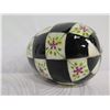 Image 3 : Glazed Checkered Egg Trinket Box w/ Removable Lid 5"H