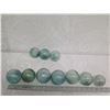 Image 11 : Qty 10 Small Japanese Glass Fishing Floats Approx. 3-5" Diameter