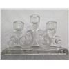 Image 11 : Qty 2 Glass Candelabra & Matching Single-Candle Holder 6" High