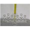 Image 14 : Qty 2 Glass Candelabra & Matching Single-Candle Holder 6" High