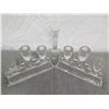 Image 3 : Qty 2 Glass Candelabra & Matching Single-Candle Holder 6" High